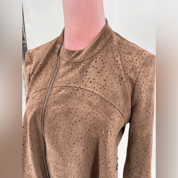 EUC BCBGMaxAzria Bri Perforated Faux Suede Jacket - Picture 6 of 14